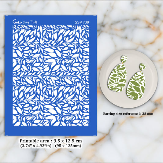 Silkscreen for Polymer Clay Earring making, Clay Stencils, Clay Earring Silkscreen, Polymer Clay Supplies SS#739