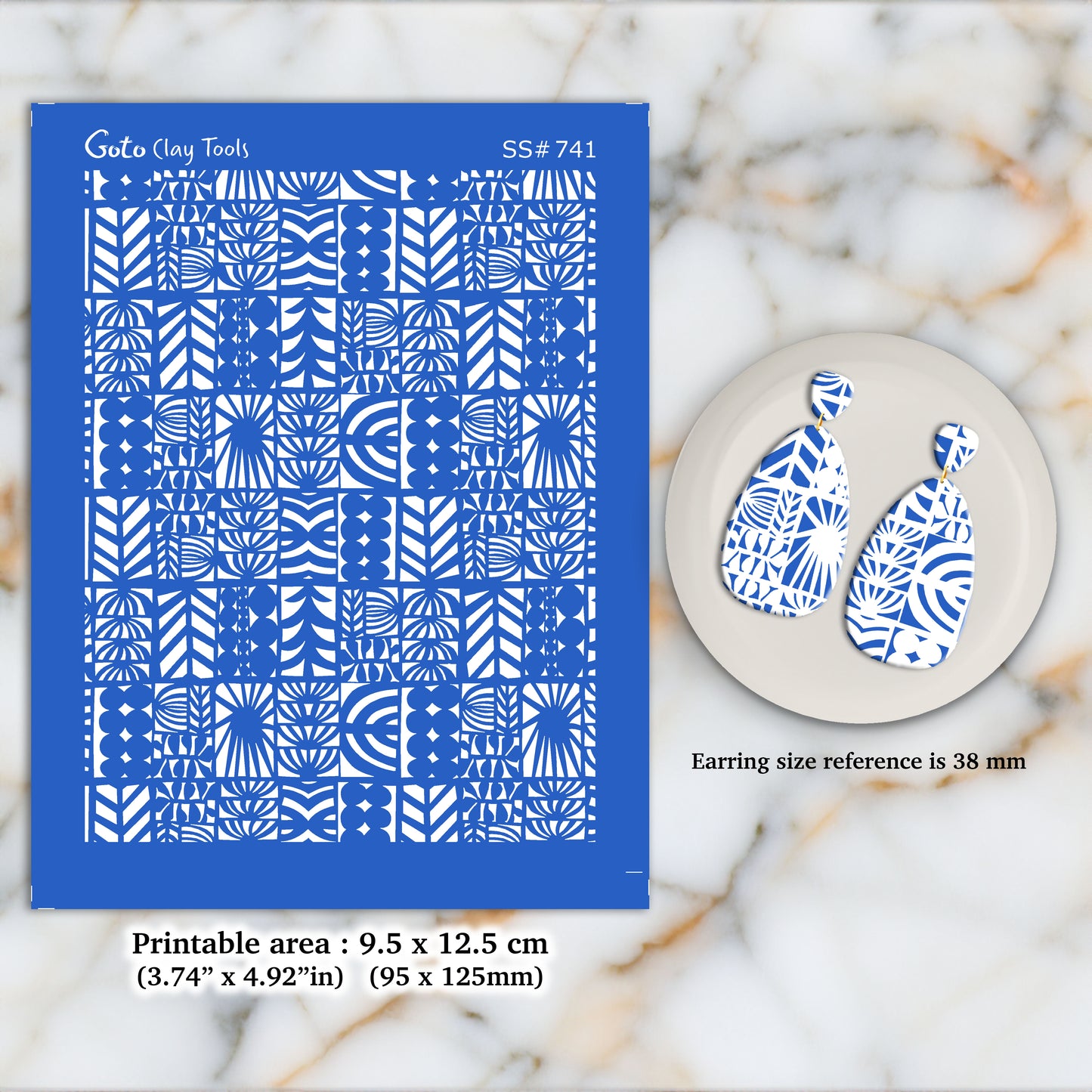 Silkscreen for Polymer Clay Earring making, Clay Stencils, Clay Earring Silkscreen, Polymer Clay Supplies SS#741