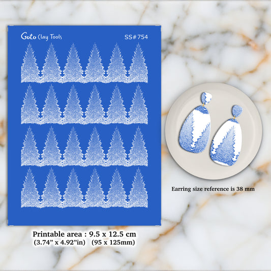 Silkscreen for Polymer Clay Earring making, Clay Stencils, Clay Earring Silkscreen, Polymer Clay Supplies SS#754