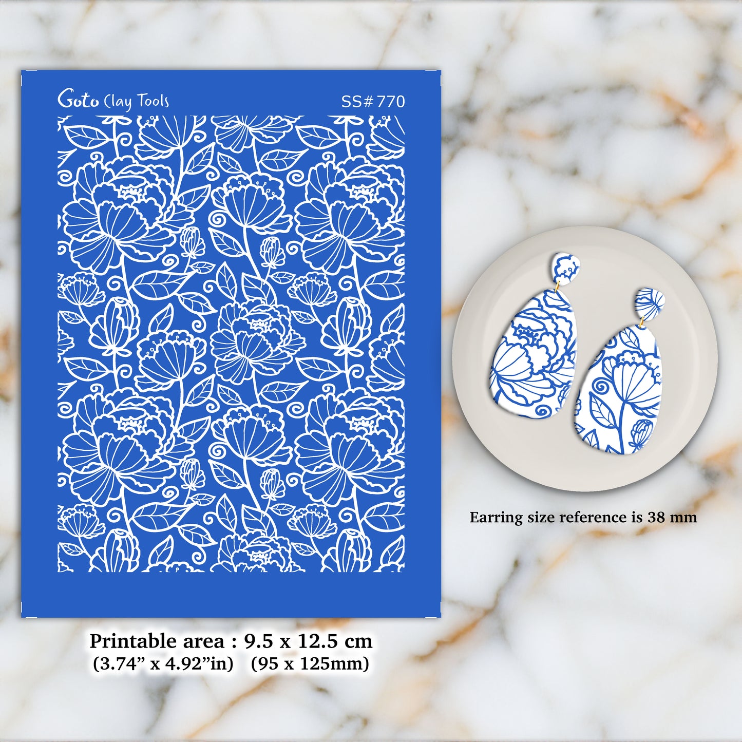 Rose Crochet Silkscreen for Polymer Clay Earring making, Clay Stencils, Clay Earring Silkscreen, Polymer Clay Supplies SS#770