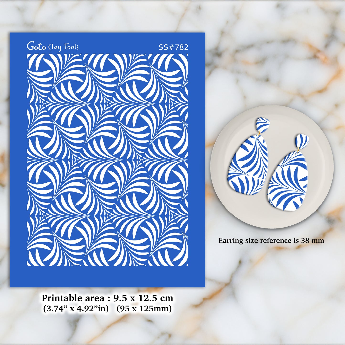 Art deco scallop Silkscreen for Polymer Clay Earring making, Clay Stencils, Clay Earring Silkscreen, Polymer Clay Supplies SS#782