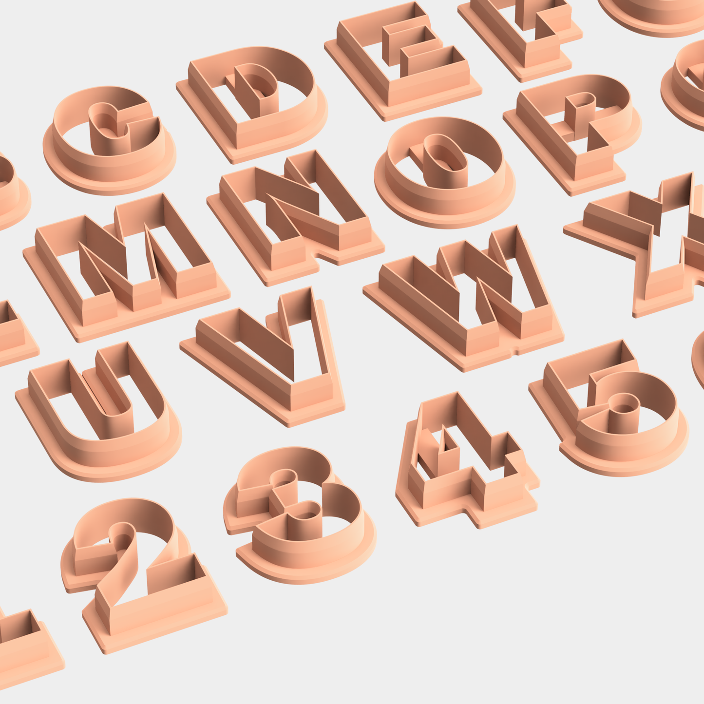 Alphabet with Numbers Clay Cutters Set - 36 Cutters