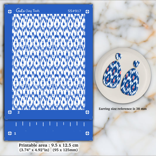 2 layers Indian style Silkscreen for Polymer Clay Earring making, Clay Stencils, Clay Earring Silkscreen, Polymer Clay Supplies SS#917