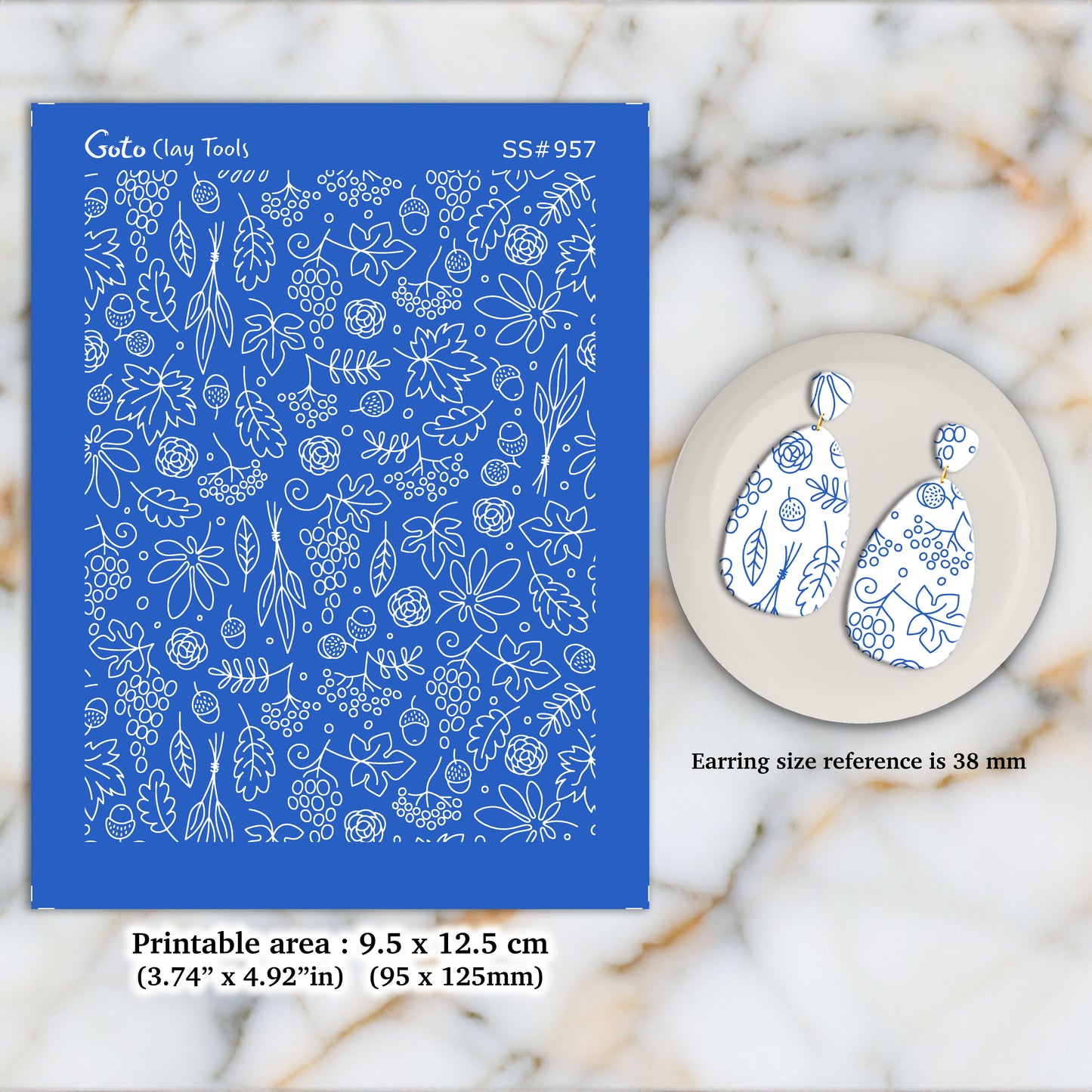 Autumn leaves Silkscreen for Polymer Clay Earring making, Clay Stencils, Clay Earring Silkscreen, Polymer Clay Supplies SS#957