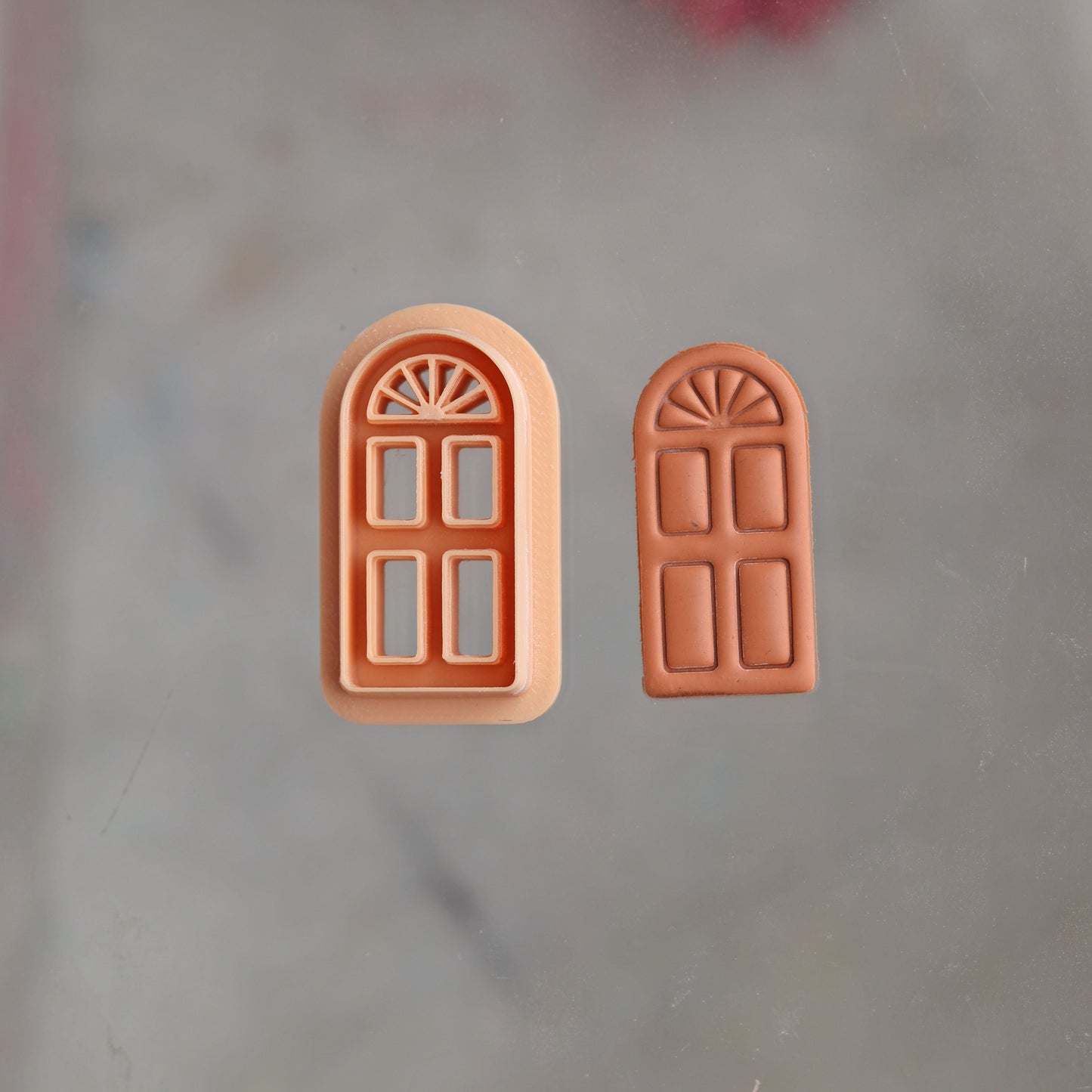 Arched Door Polymer Clay Cutter | Embossed Window Door Cutter for Clay Earrings & Jewelry Making