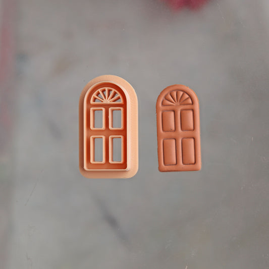 Arched Door Polymer Clay Cutter | Embossed Window Door Cutter for Clay Earrings & Jewelry Making