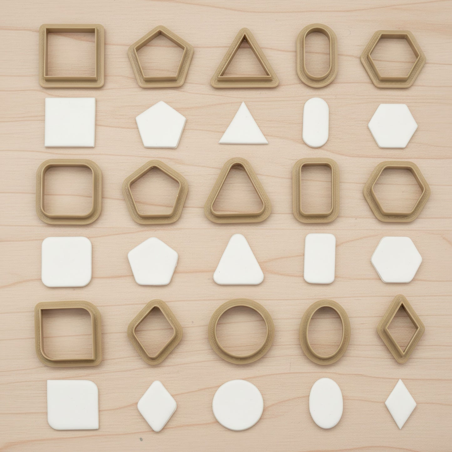 15 Basic Shapes Clay Cutters Set
