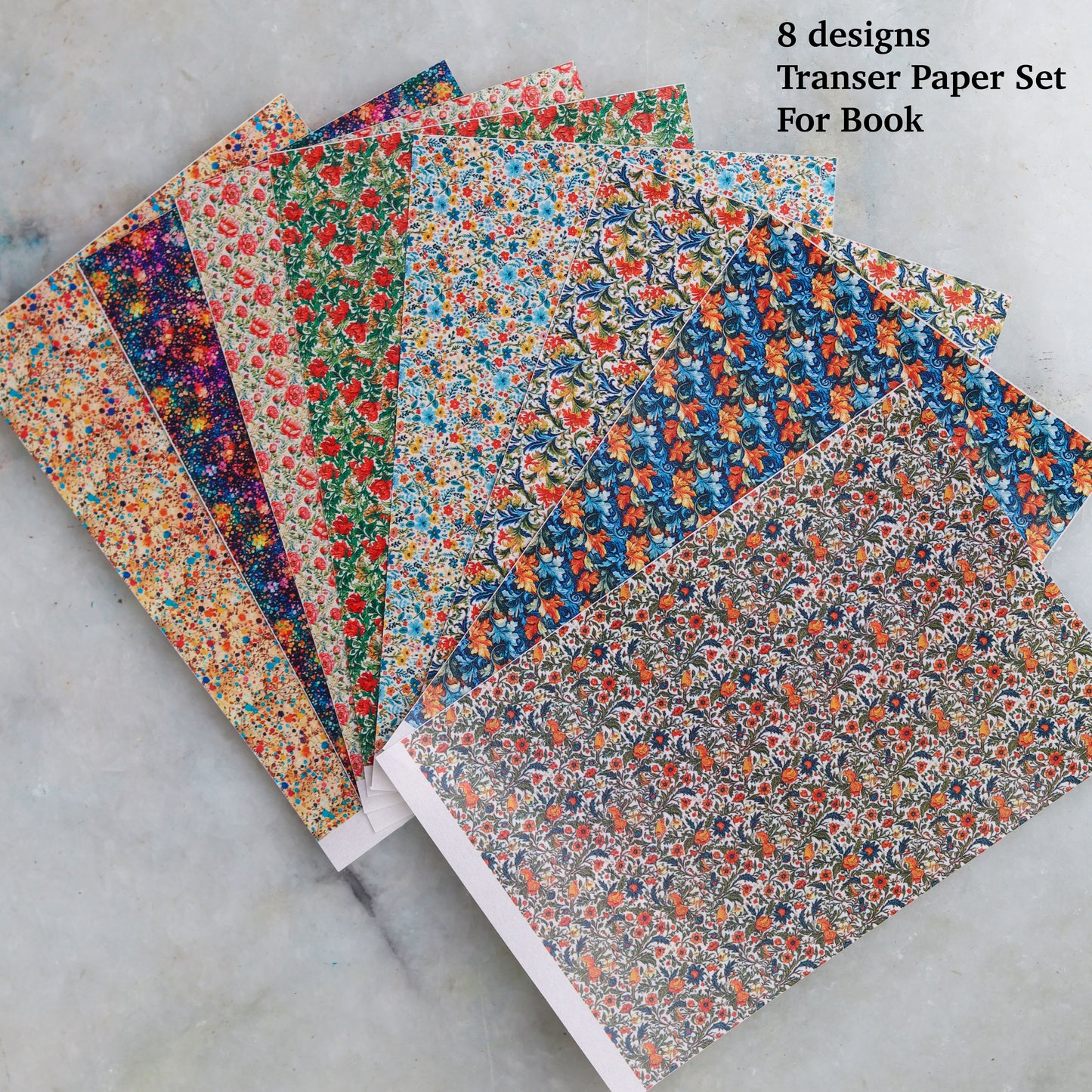 Vintage Miniature Book making Tools Set: Cutters with 8 Designs of Transfer Papers