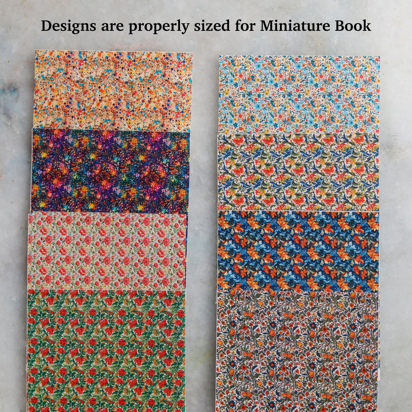 Vintage Miniature Book making Tools Set: Cutters with 8 Designs of Transfer Papers