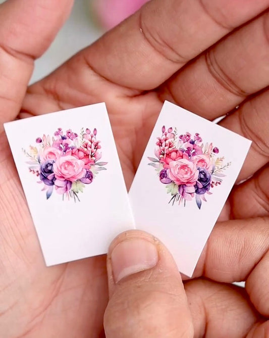 Watercolor Peony bouquet Floral Transfer Paper for polymer clay 4x5.5 IN