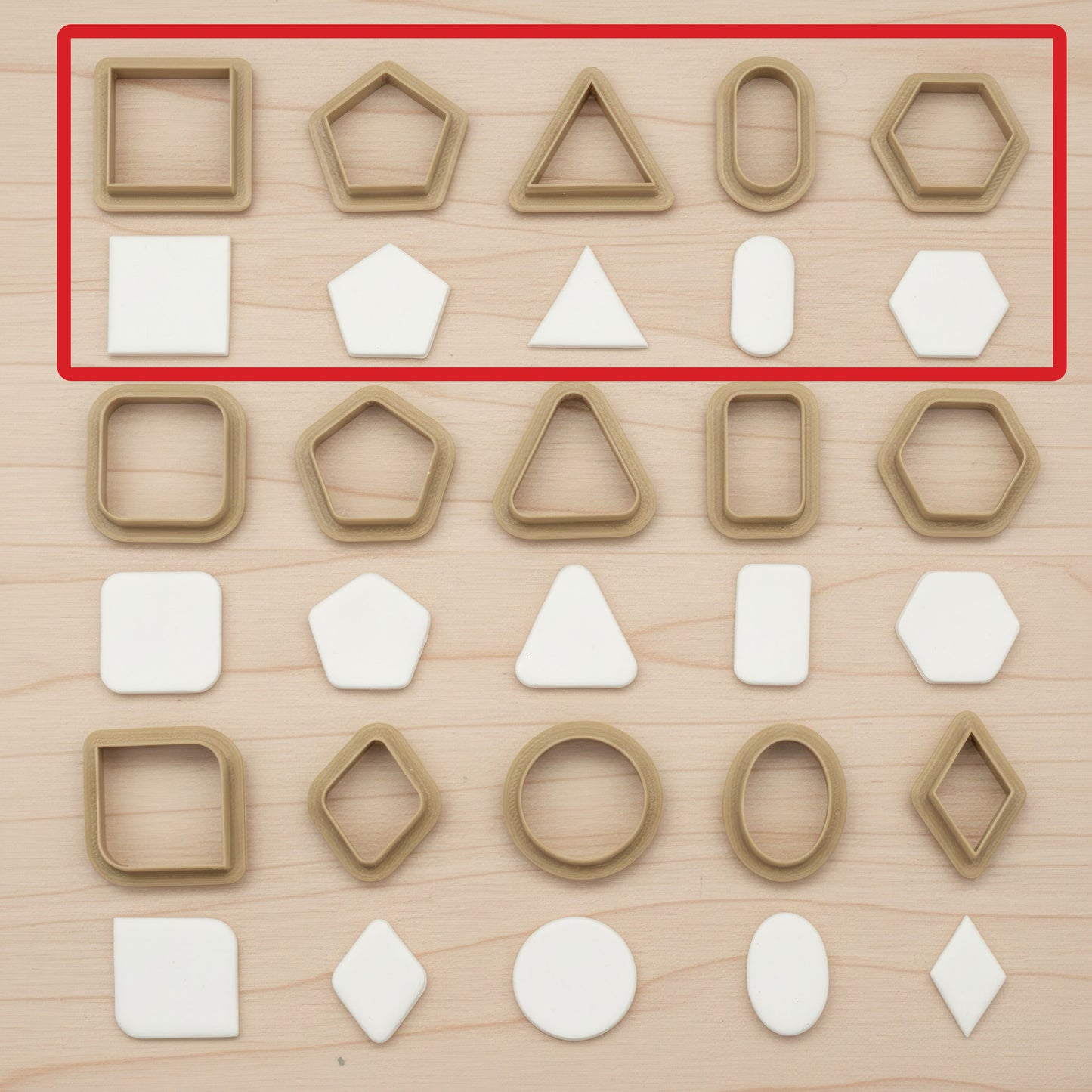 15 Basic Shapes Clay Cutters Set