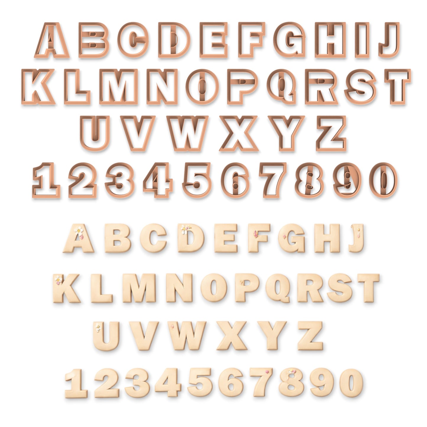 Alphabet with Numbers Clay Cutters Set - 36 Cutters