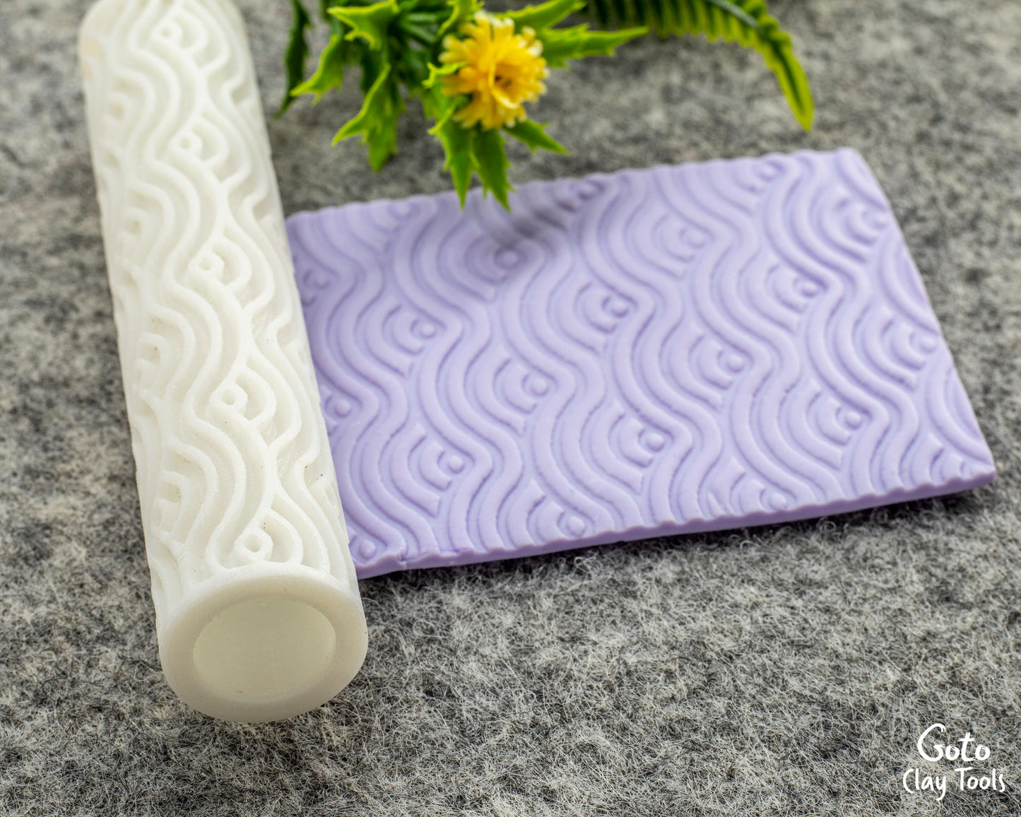 Waves Texture Roller for Polymer Clay Earrings | Clay Texture Roller | Pottery Roller | Clay Texture Tool | Hand Roller