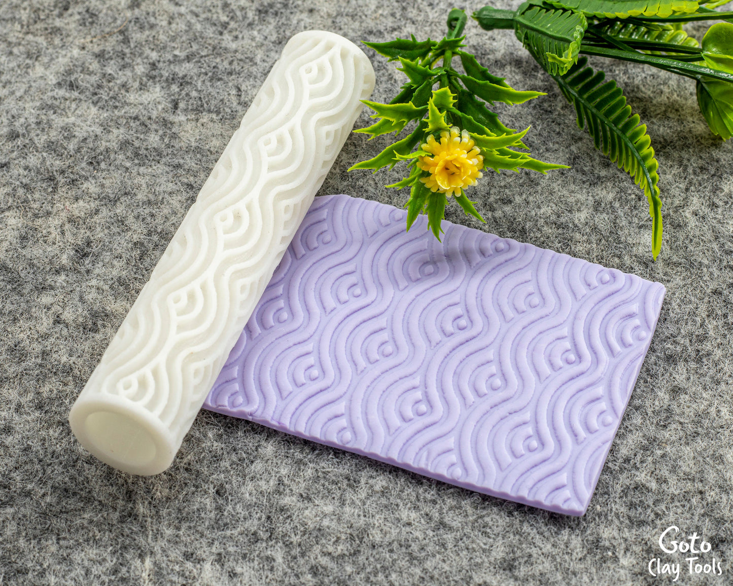 Waves Texture Roller for Polymer Clay Earrings | Clay Texture Roller | Pottery Roller | Clay Texture Tool | Hand Roller