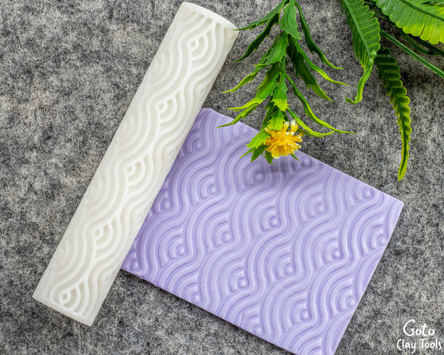 Waves Texture Roller for Polymer Clay Earrings | Clay Texture Roller | Pottery Roller | Clay Texture Tool | Hand Roller