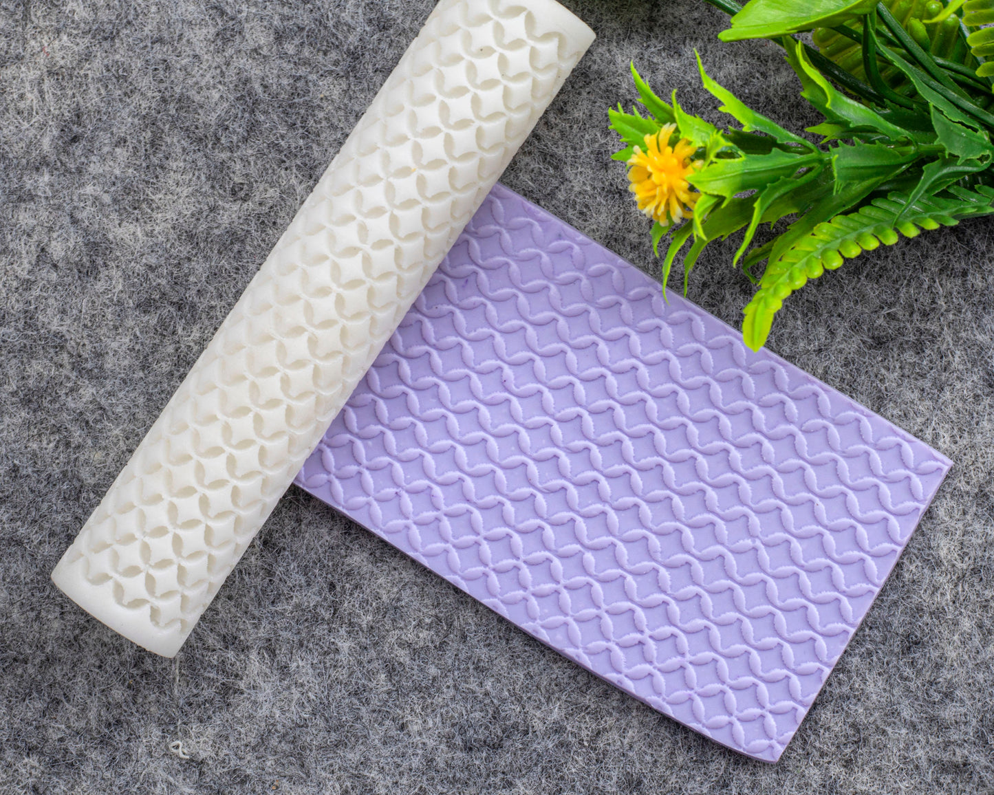 Rhombus Texture Roller for Polymer Clay Earrings | Clay Texture Roller | Pottery Roller | Clay Texture Tool | Hand Roller