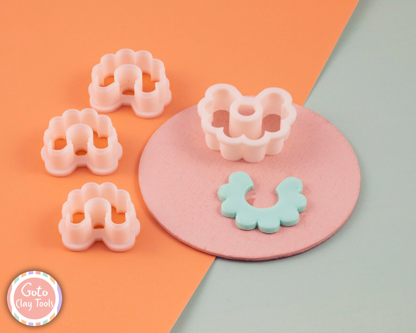 Hoop Flower Cutter: Polymer Clay Earring Tools, 3D Printed