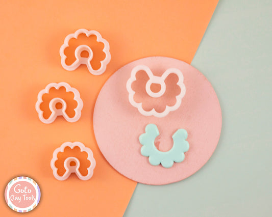 Hoop Flower Cutter: Polymer Clay Earring Tools, 3D Printed