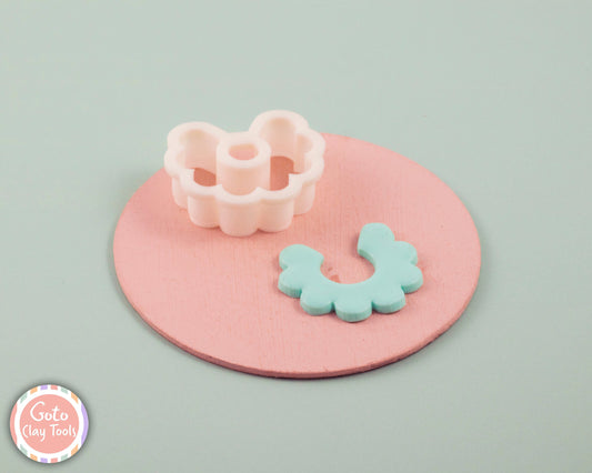 Hoop Flower cutter, Polymer clay cutter, Clay earring cutters, Polymer clay tools, 3D printed cutters