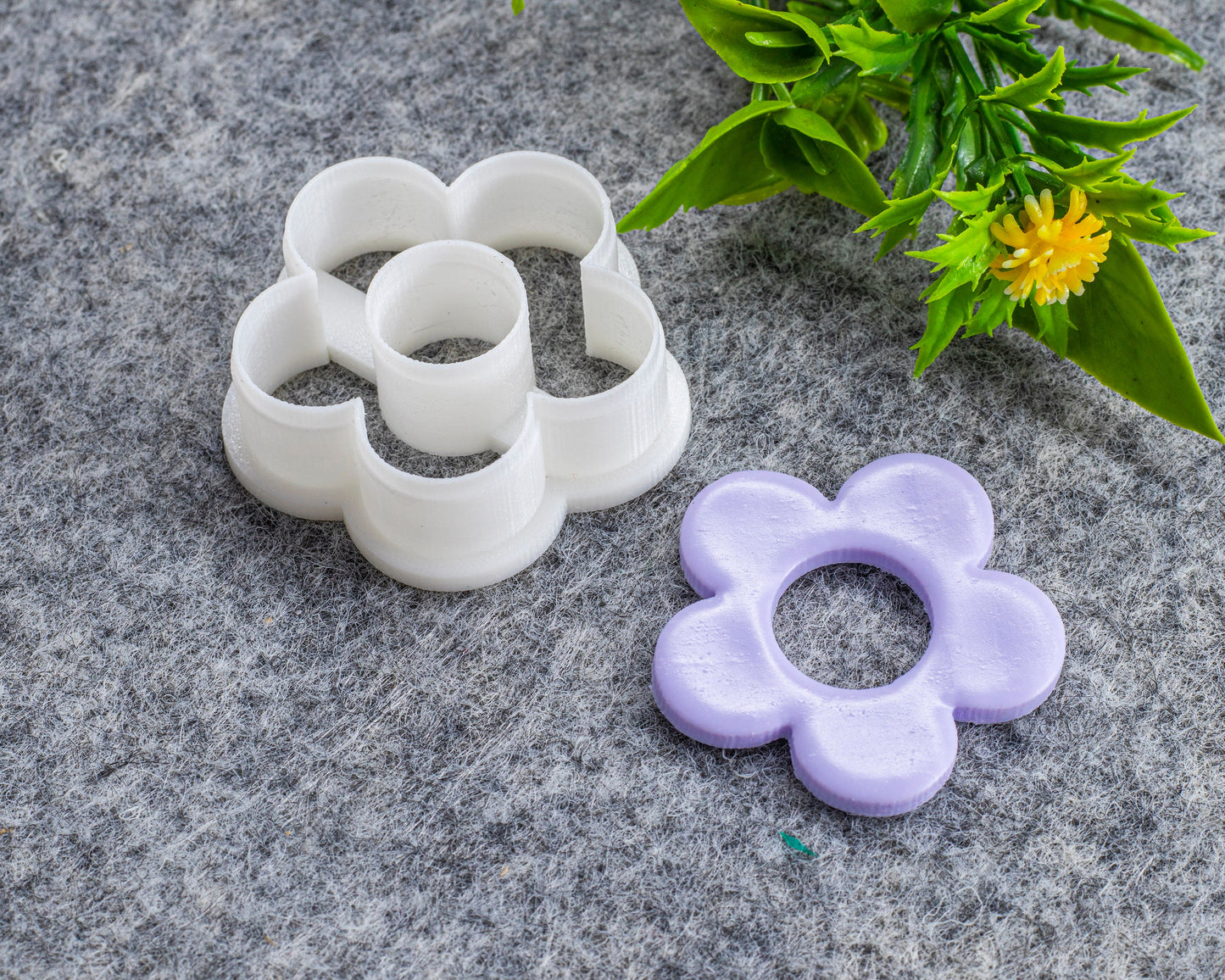 5 petal Round flower Embossed Clay Cutter, Polymer clay cutter, Earring cutter