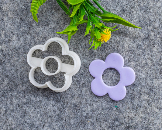 5 petal Round flower Embossed Clay Cutter, Polymer clay cutter, Earring cutter
