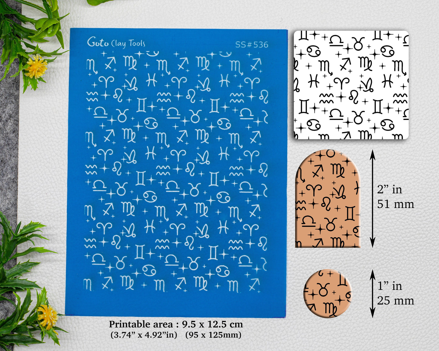 Zodiac Signs Silkscreen for Polymer Clay Earring making, Clay Stencils, Clay Earring Silkscreen, Polymer Clay Supplies SS#536