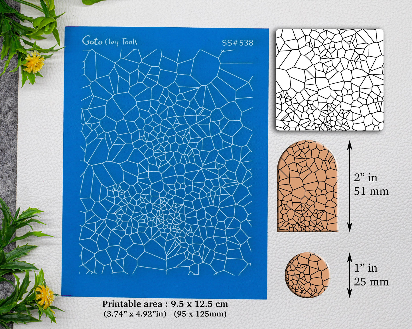 Crackle Silkscreen for Polymer Clay Earring making, Clay Stencils, Clay Earring Silkscreen, Polymer Clay Supplies SS#538