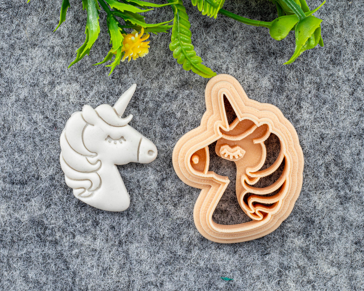 Unicorn Head Cutter, Embossed unicorn Polymer clay cutter, Earring cutter