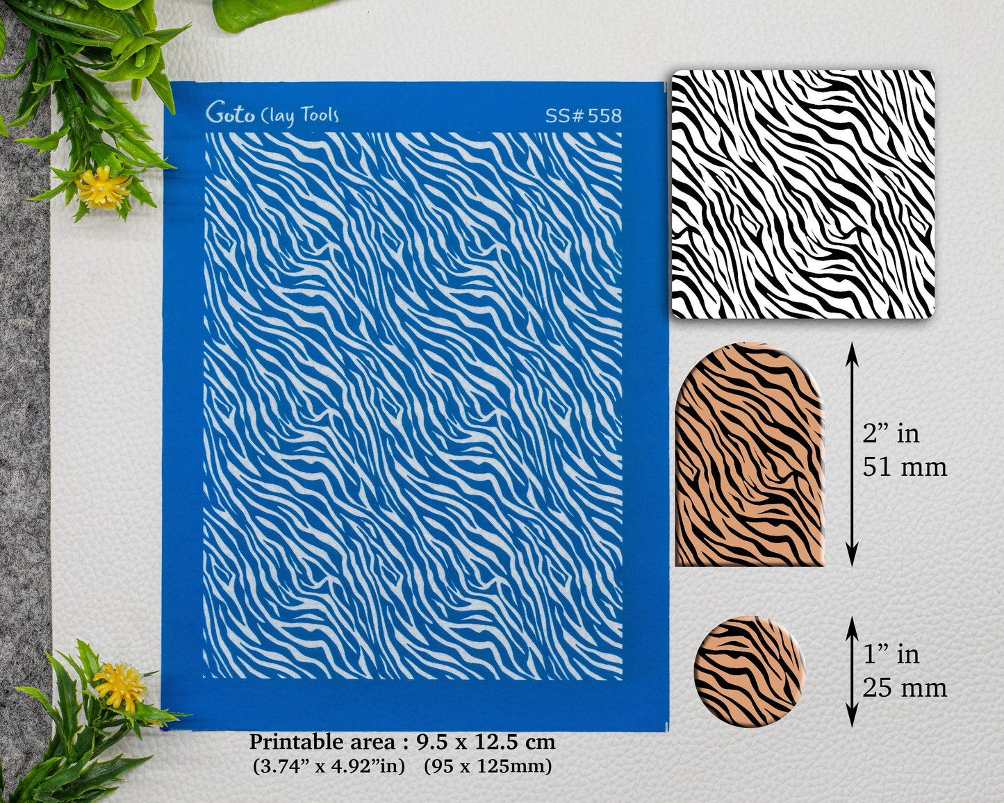 Zebra Silkscreen for Polymer Clay Earring making, Clay Stencils, Clay Earring Silkscreen, Polymer Clay Supplies SS#558