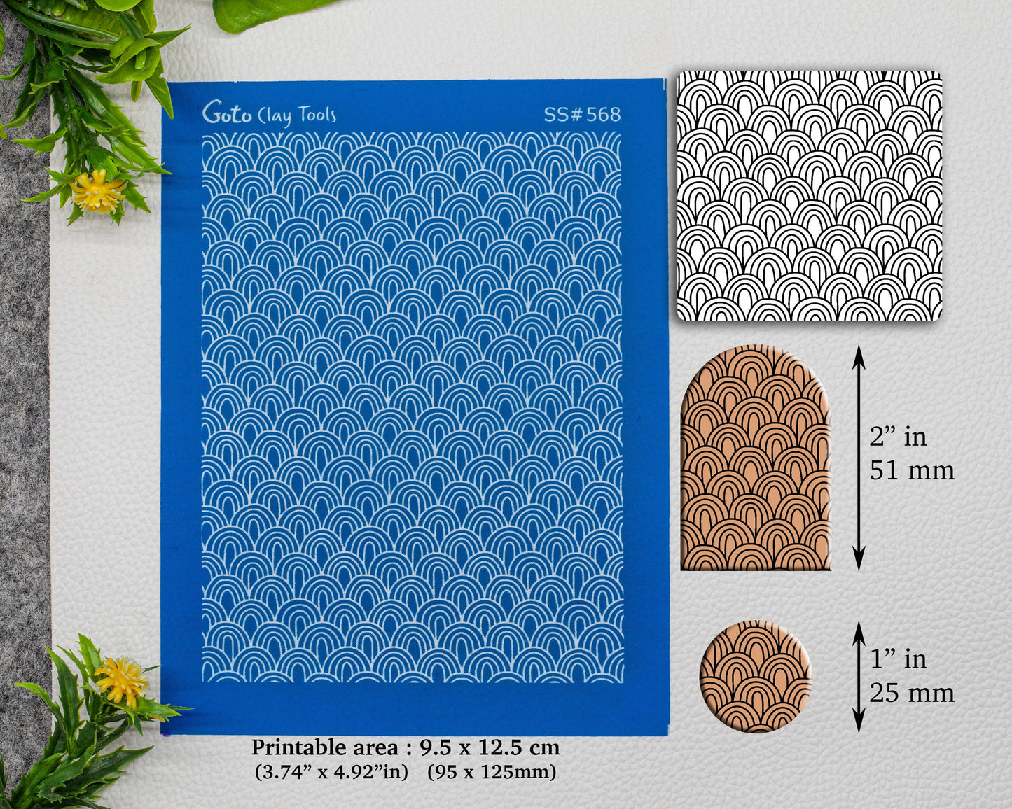 Arch Pattern Silkscreen for Polymer Clay Earring making, Clay Stencils, Clay Earring Silkscreen, Polymer Clay Supplies SS#568