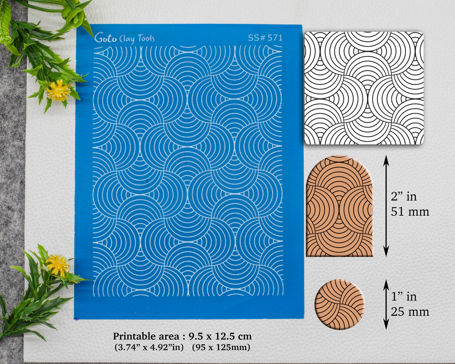 Waves Pattern Silkscreen for Polymer Clay Earring making, Clay Stencils, Clay Earring Silkscreen, Polymer Clay Supplies SS#571