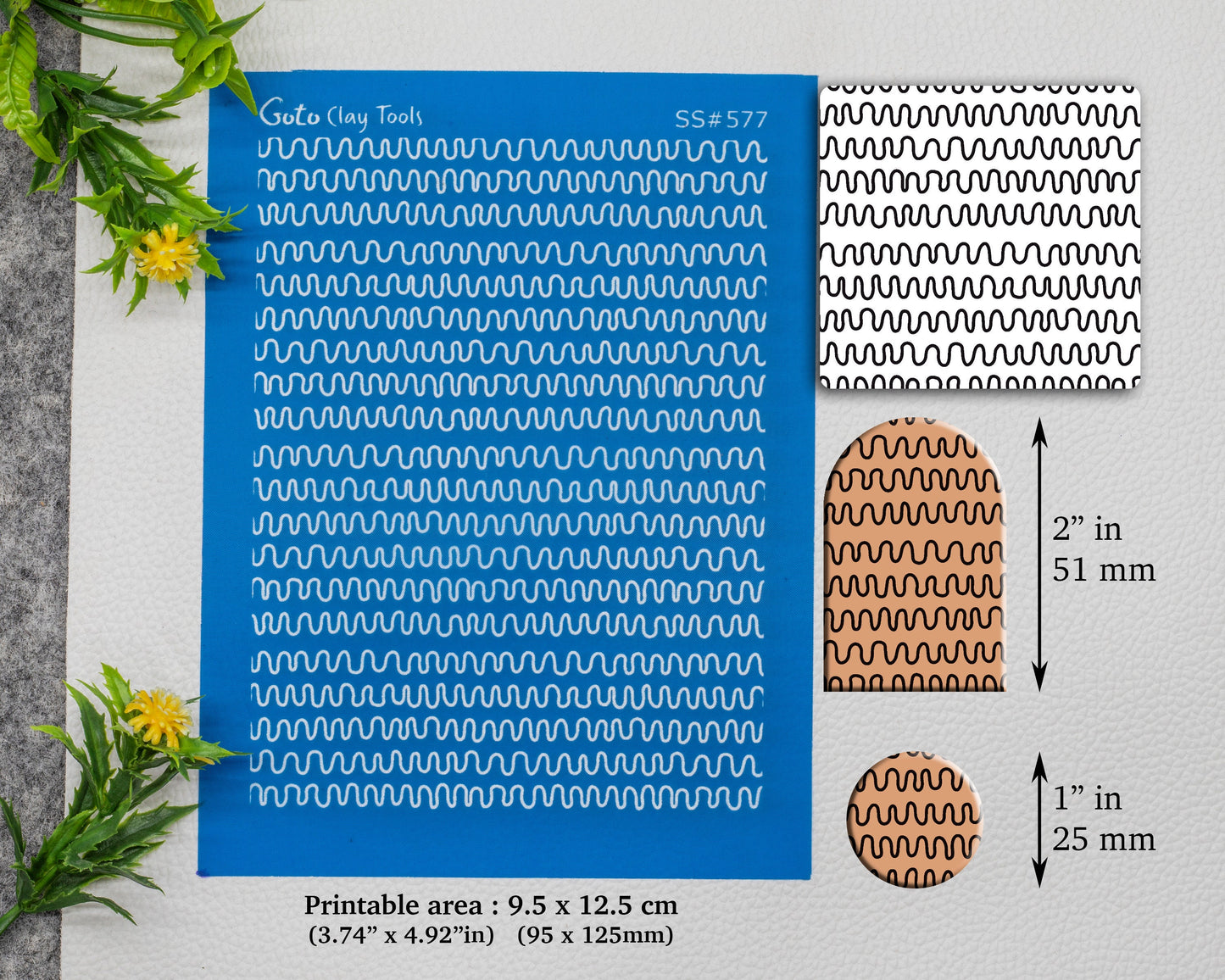 Waves Silkscreen for Polymer Clay Earring making, Clay Stencils, Clay Earring Silkscreen, Polymer Clay Supplies SS#577