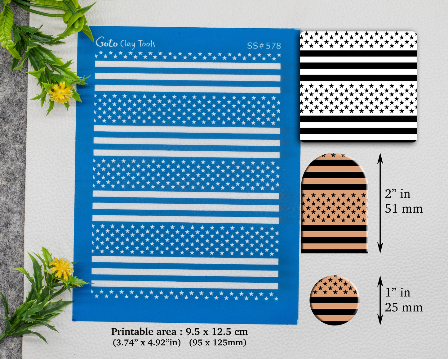 American flag Silkscreen for Polymer Clay Earring making, Clay Stencils, Clay Earring Silkscreen, Polymer Clay Supplies SS#578