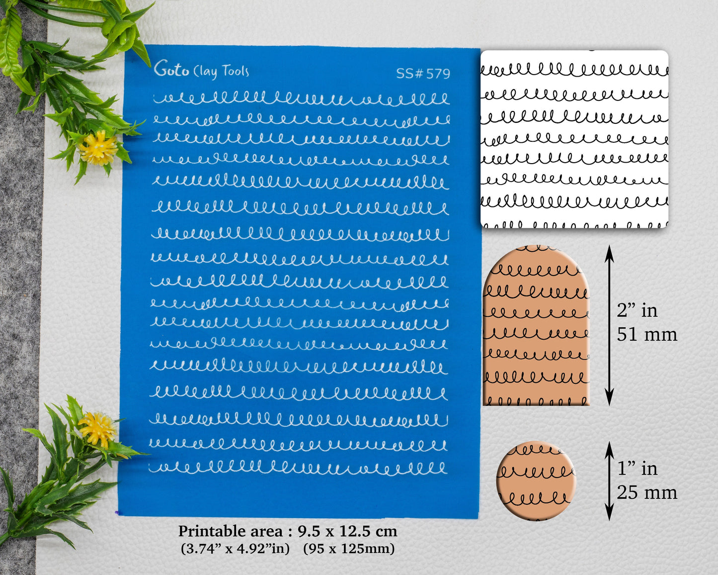 Scribble Silkscreen for Polymer Clay Earring making, Clay Stencils, Clay Earring Silkscreen, Polymer Clay Supplies SS#579