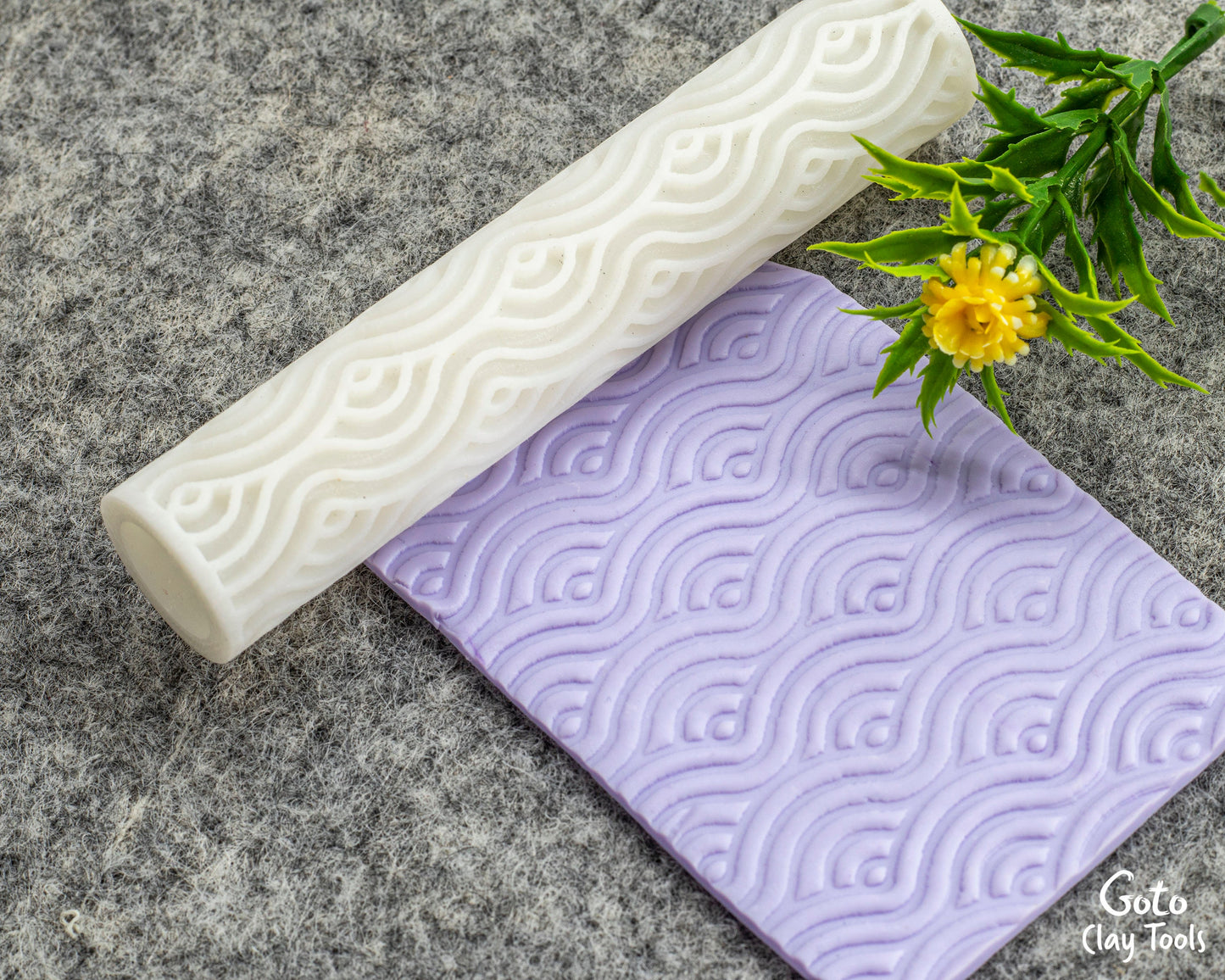Waves Texture Roller for Polymer Clay Earrings | Clay Texture Roller | Pottery Roller | Clay Texture Tool | Hand Roller