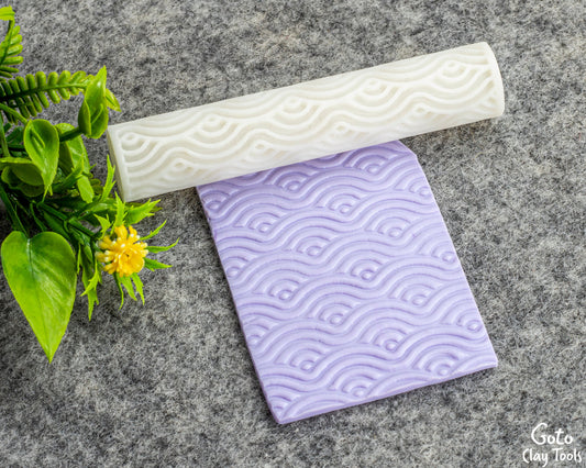 Waves Texture Roller for Polymer Clay Earrings | Clay Texture Roller | Pottery Roller | Clay Texture Tool | Hand Roller