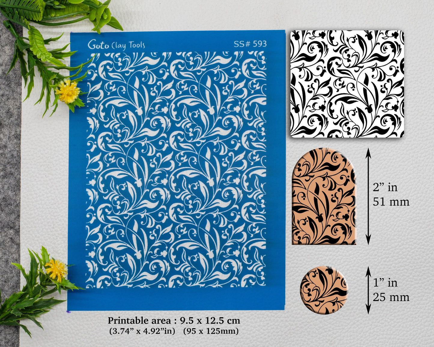 Ornamental Silkscreen for Polymer Clay Earring making, Clay Stencils, Clay Earring Silkscreen, Polymer Clay Supplies SS#593