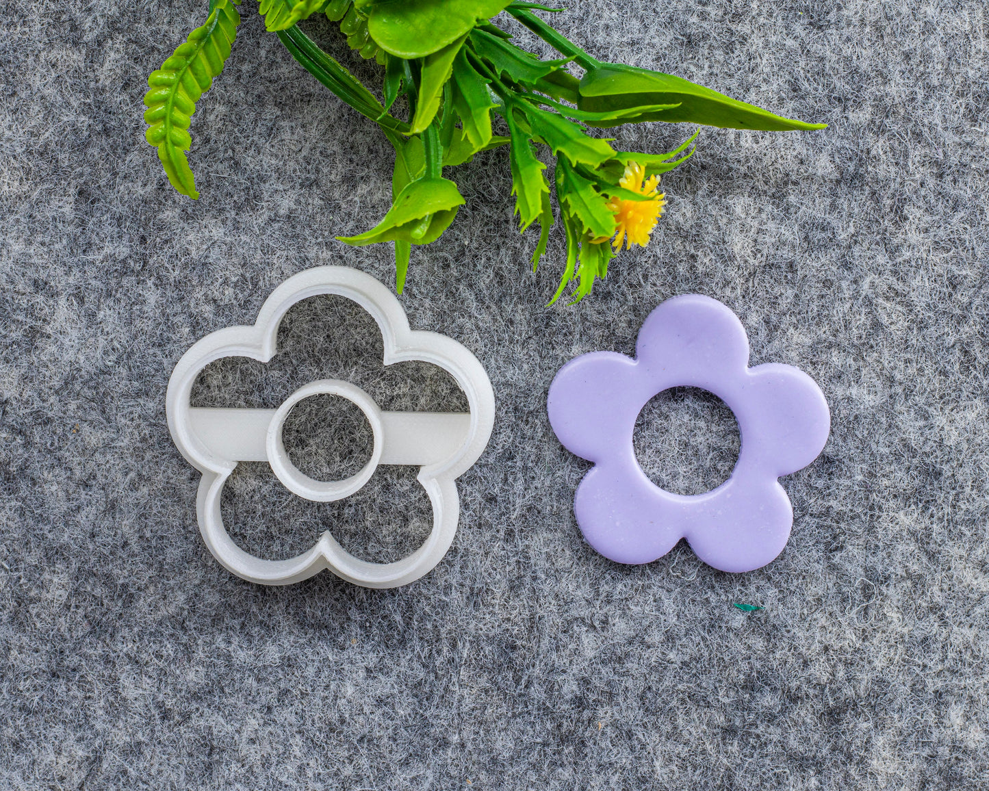 5 petal Round flower Embossed Clay Cutter, Polymer clay cutter, Earring cutter