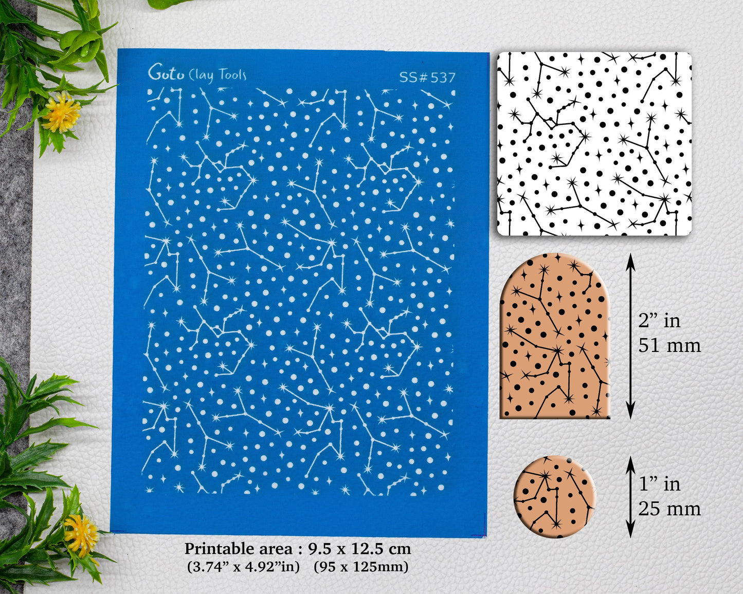 Constellations Silkscreen for Polymer Clay Earring making, Clay Stencils, Clay Earring Silkscreen, Polymer Clay Supplies SS#537