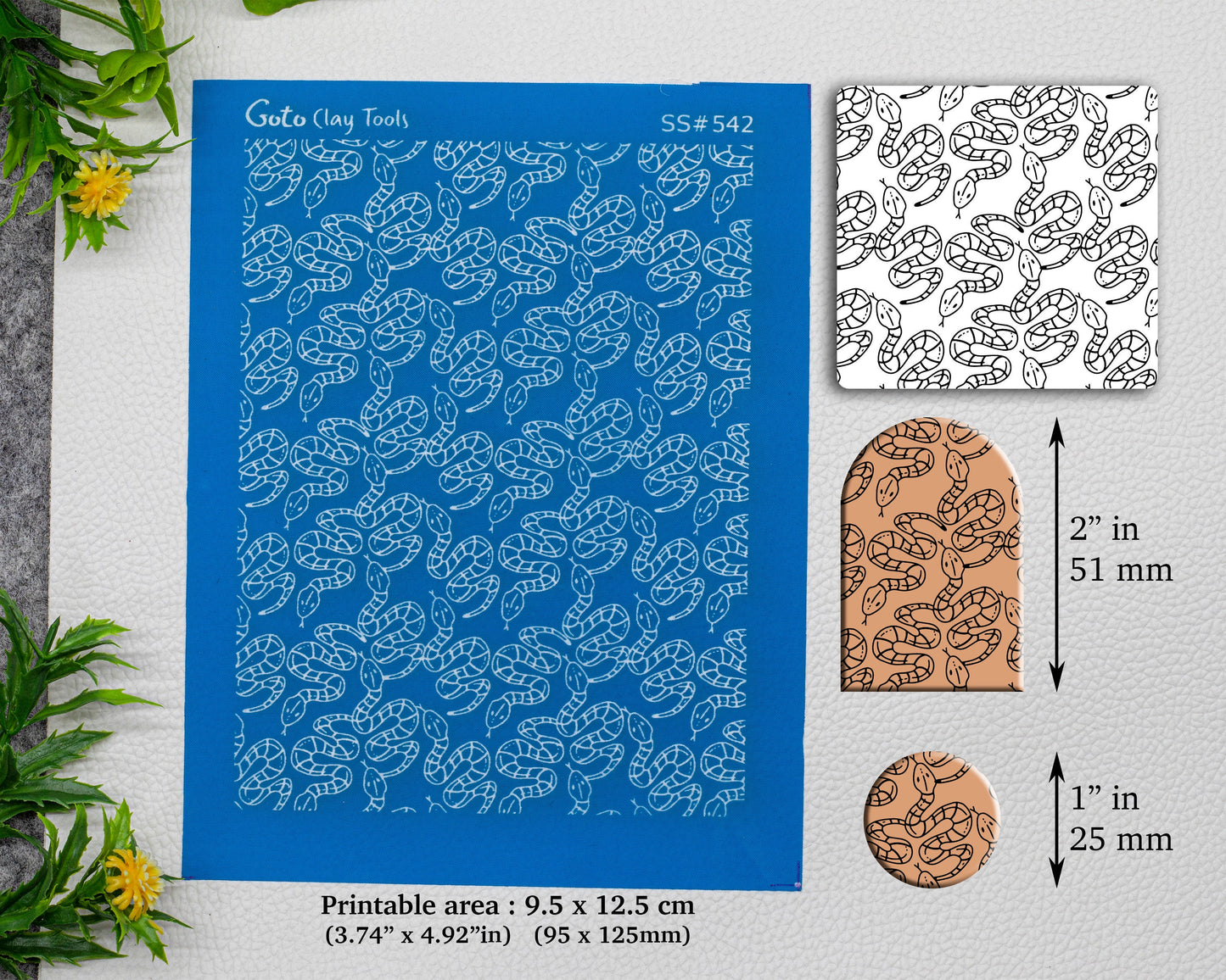 Snakes Silkscreen for Polymer Clay Earring making, Clay Stencils, Clay Earring Silkscreen, Polymer Clay Supplies SS#542