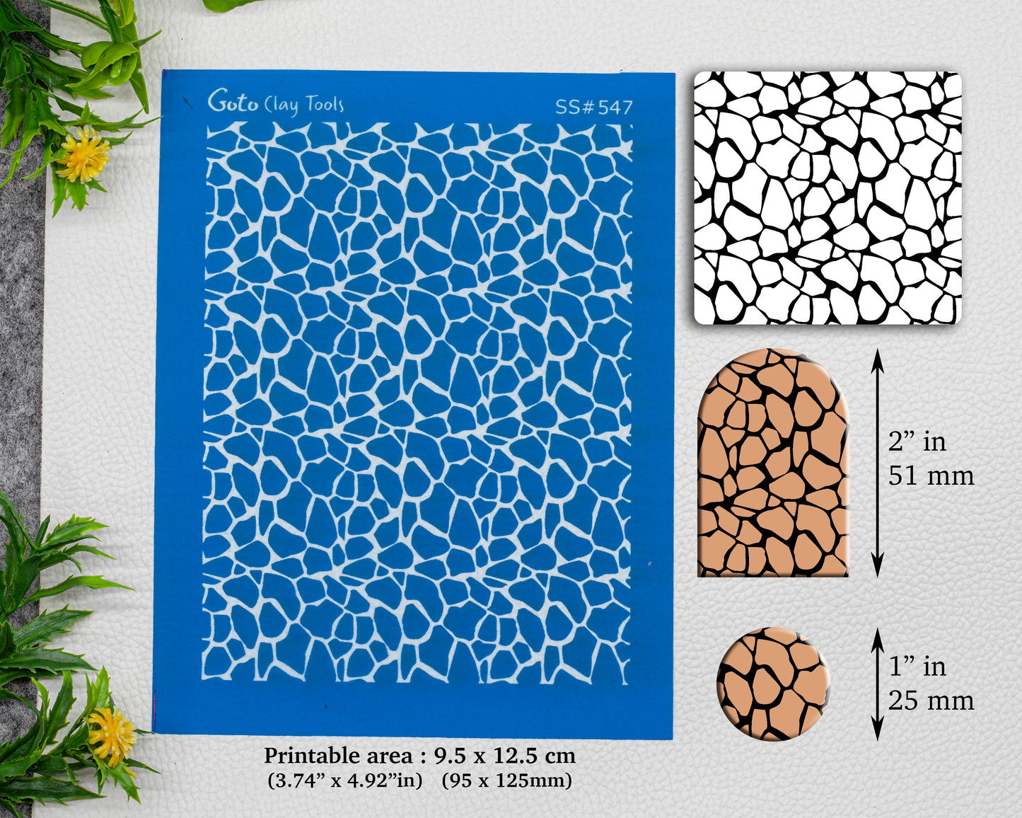 Giraffe Pattern Silkscreen for Polymer Clay Earring making, Clay Stencils, Clay Earring Silkscreen, Polymer Clay Supplies SS#547