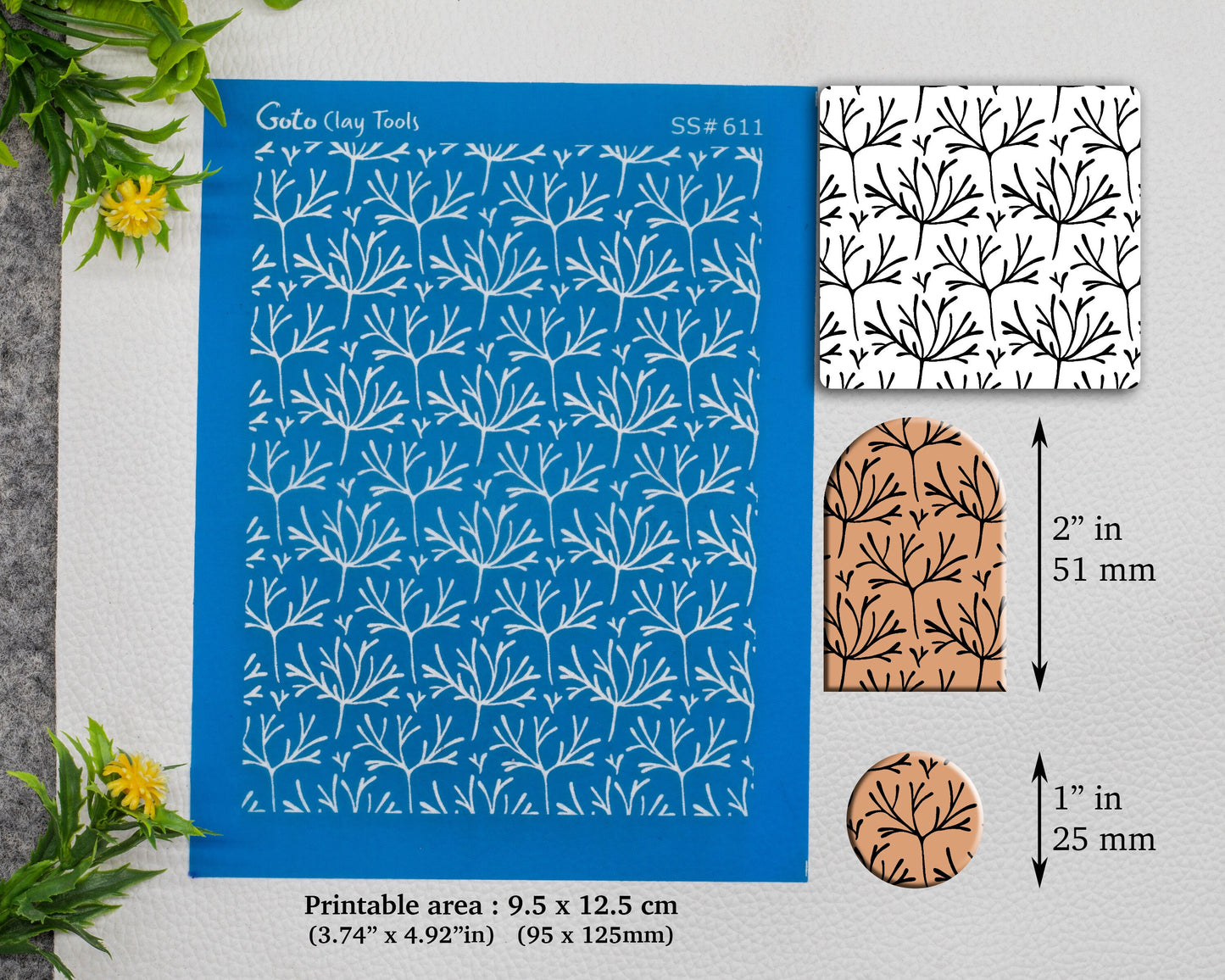 Leaves Silkscreen for Polymer Clay Earring making, Clay Stencils, Clay Earring Silkscreen, Polymer Clay Supplies SS#611