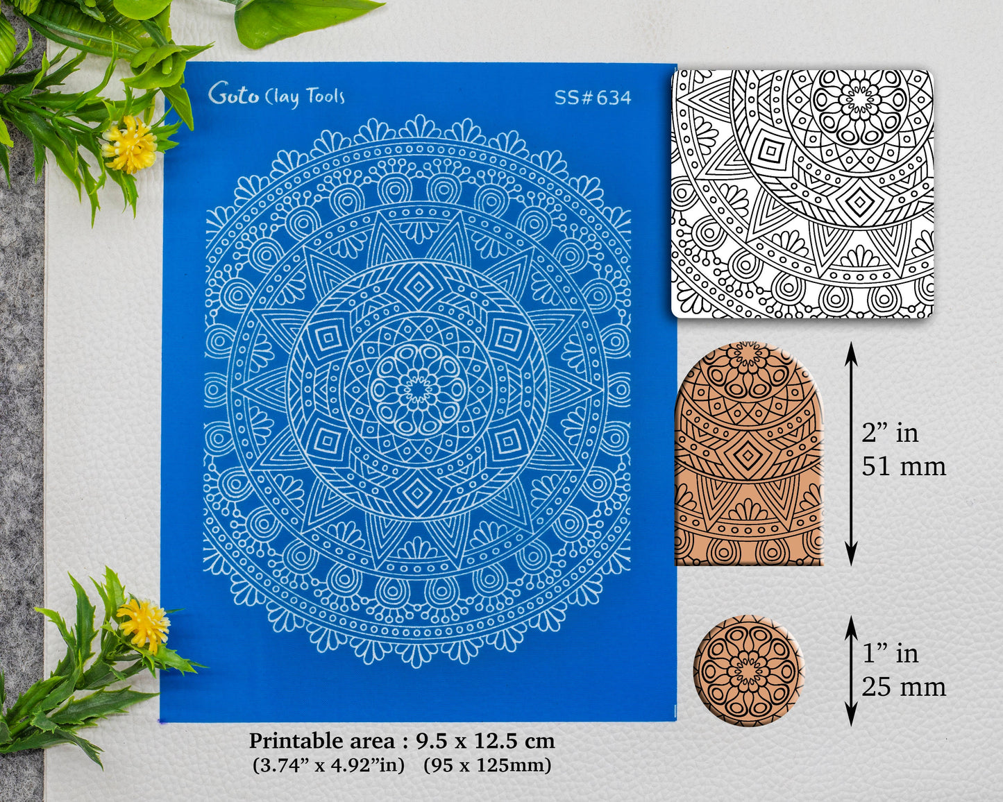Mandala Silkscreen for Polymer Clay Earring making, Clay Stencils, Clay Earring Silkscreen, Polymer Clay Supplies SS#634