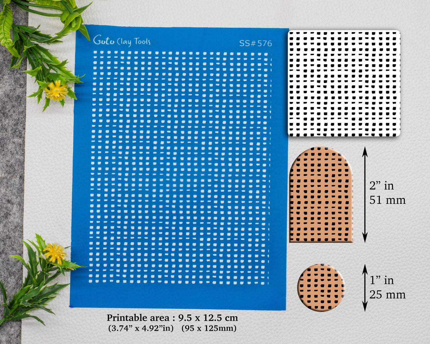 Box pattern Silkscreen for Polymer Clay Earring making, Clay Stencils, Clay Earring Silkscreen, Polymer Clay Supplies SS#576