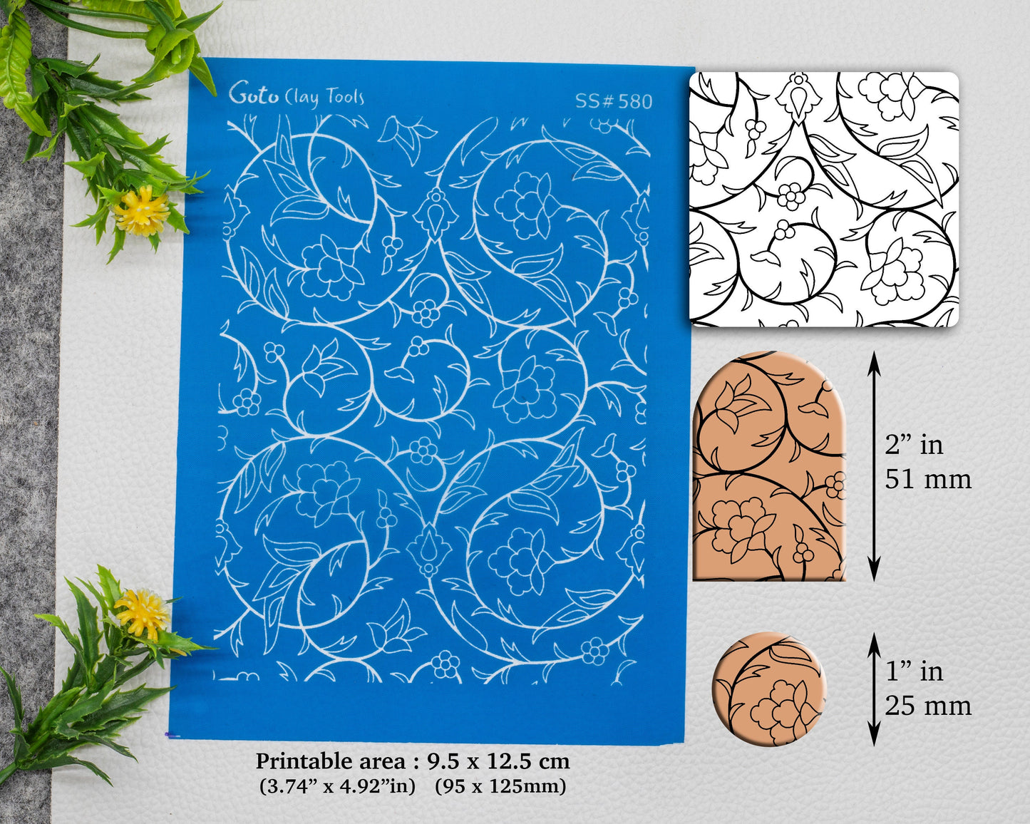 Arabesque Silkscreen for Polymer Clay Earring making, Clay Stencils, Clay Earring Silkscreen, Polymer Clay Supplies SS#580