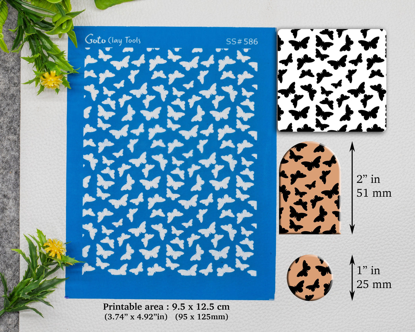 Butterfly Silkscreen for Polymer Clay Earring making, Clay Stencils, Clay Earring Silkscreen, Polymer Clay Supplies SS#586