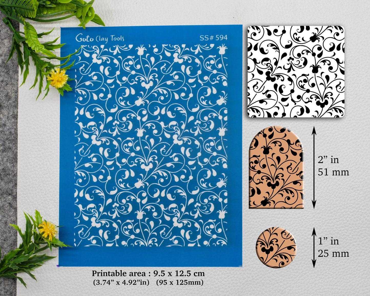 Ornamental Silkscreen for Polymer Clay Earring making, Clay Stencils, Clay Earring Silkscreen, Polymer Clay Supplies SS#594