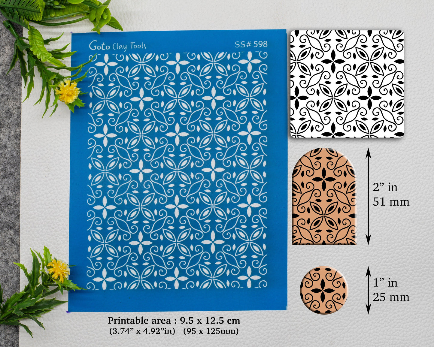 Chinese Tile Silkscreen for Polymer Clay Earring making, Clay Stencils, Clay Earring Silkscreen, Polymer Clay Supplies SS#598