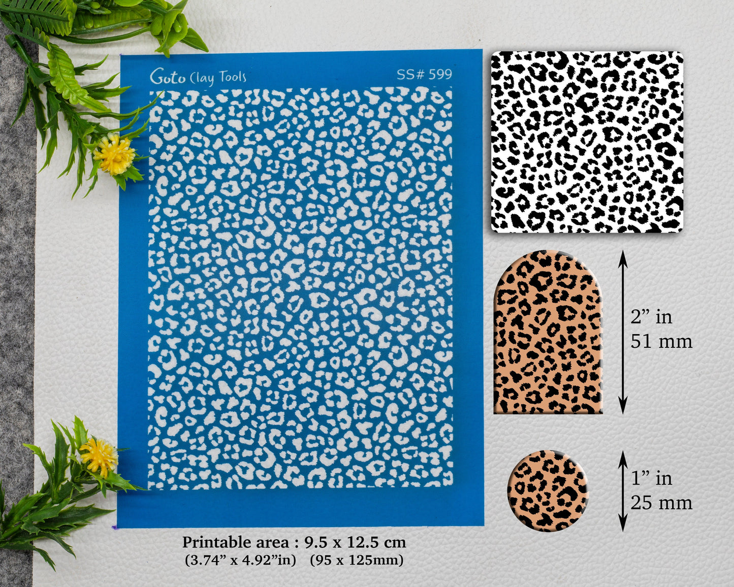 Leopard skin Silkscreen for Polymer Clay Earring making, Clay Stencils, Clay Earring Silkscreen, Polymer Clay Supplies SS#599