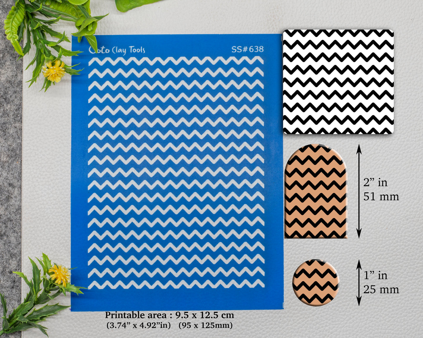 Chevron Silkscreen for Polymer Clay Earring making, Clay Stencils, Clay Earring Silkscreen, Polymer Clay Supplies SS#638